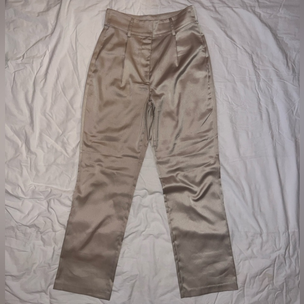 NA-KD High Rise Satin Pants